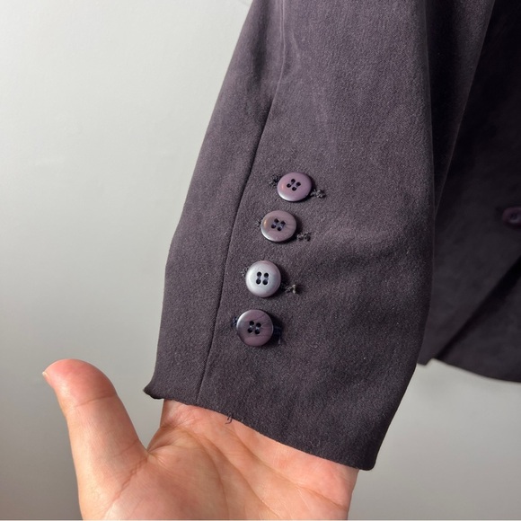 Jessica Purple Brown Longer Blazer Button Up Tailored Suit Jacket women Size 8P - Picture 5 of 12